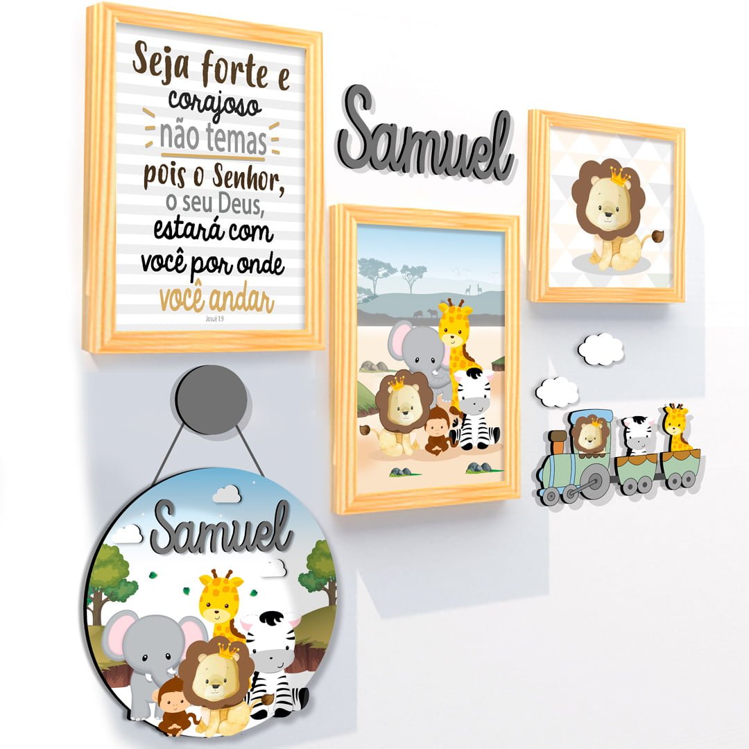 Quadro Infantil Kit Safari Trenzinho