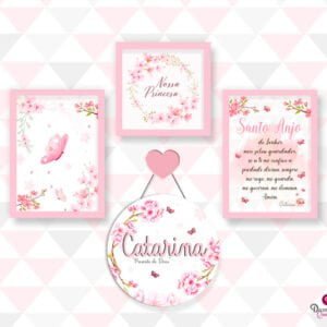 Quadro Infantil Kit Jardim das Borboletas 2