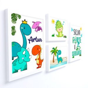 Quadro Infantil Kit Dinossauro Baby