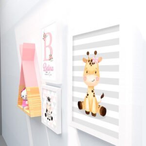 Quadro Infantil Kit Girafinha Baby