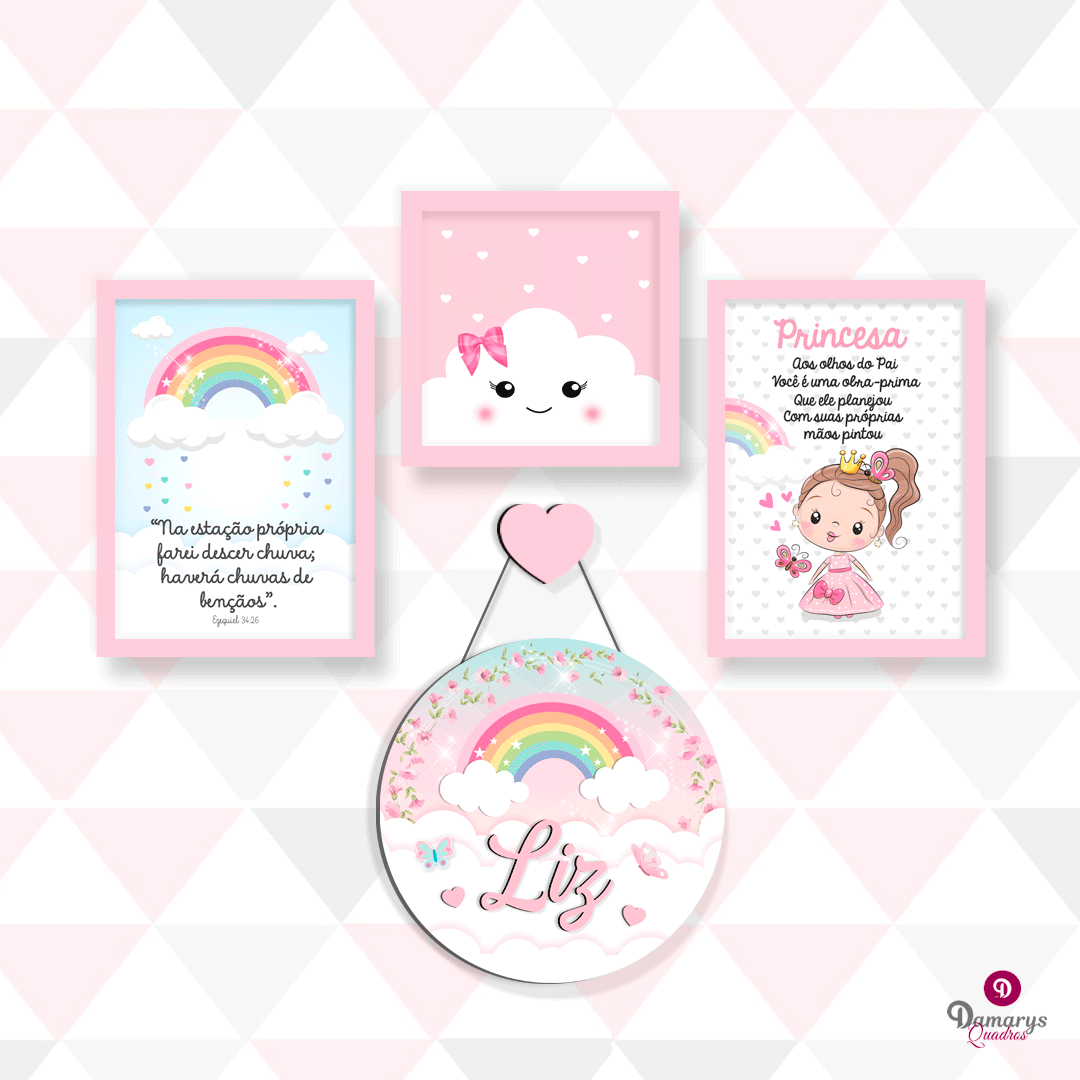 KIT 2D ROSA Damarys Quadros Store