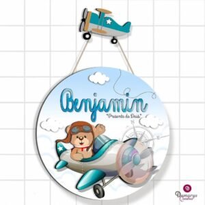 Porta Maternidade Ursinho Aviador