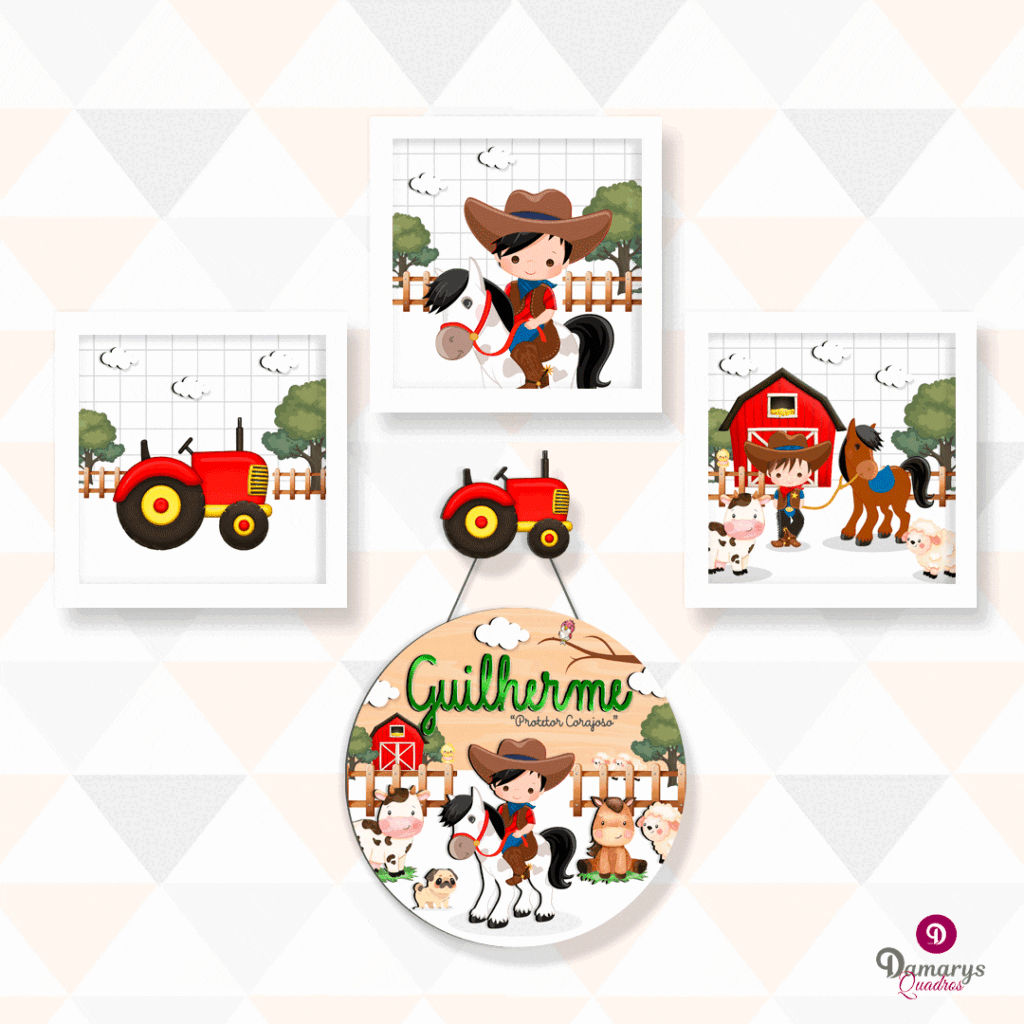 Quadro Infantil Kit Fazendinha