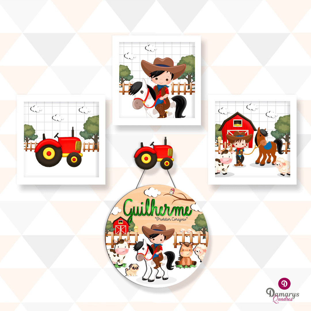 Quadro Infantil Kit Fazendinha