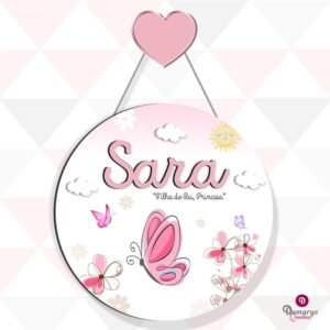 Porta Maternidade Borboleta Rosa