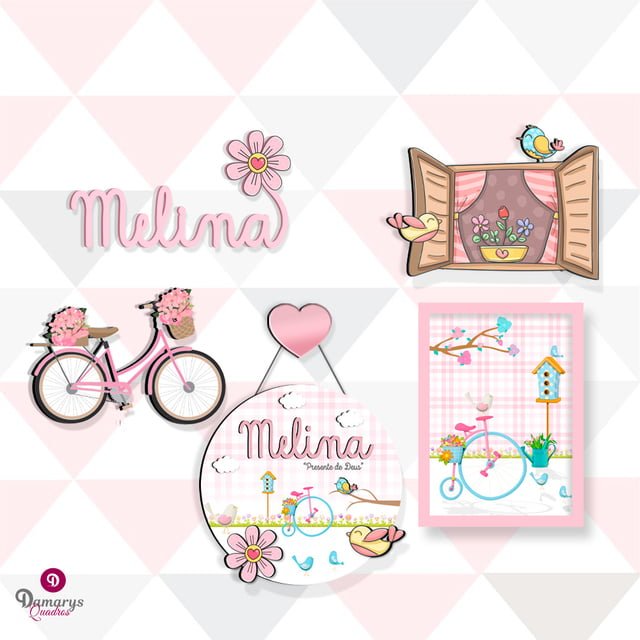 Quadro Infantil Kit Jardim Encantado