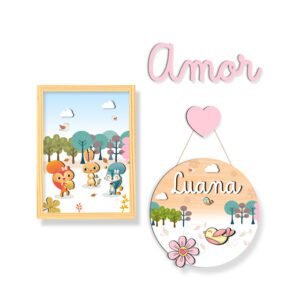 Quadro Infantil Kit Bosque Encantado