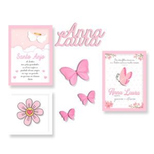Quadro Infantil Kit Borboletas