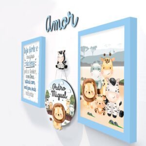 Quadro Infantil Kit Safari