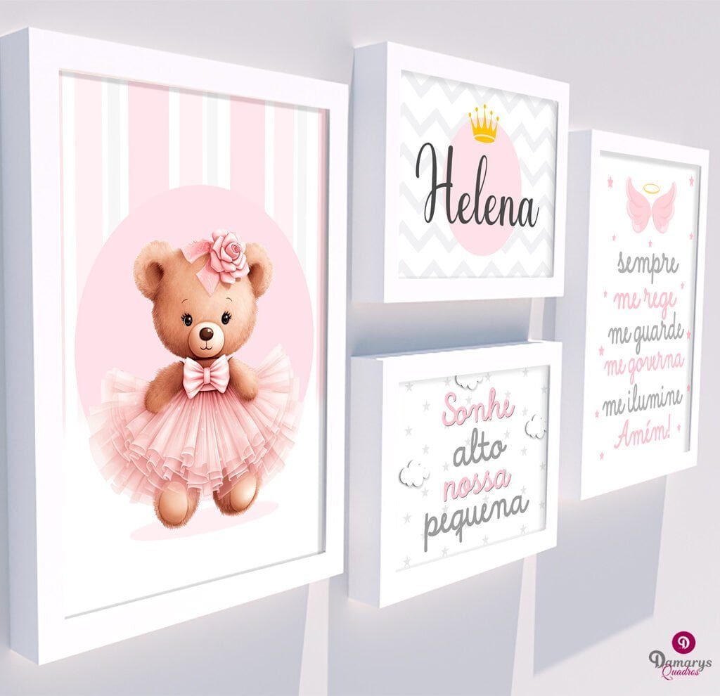 Quadro Infantil Ursinha Bailarina