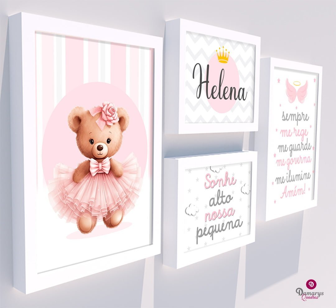 Quadro Infantil Ursinha Bailarina