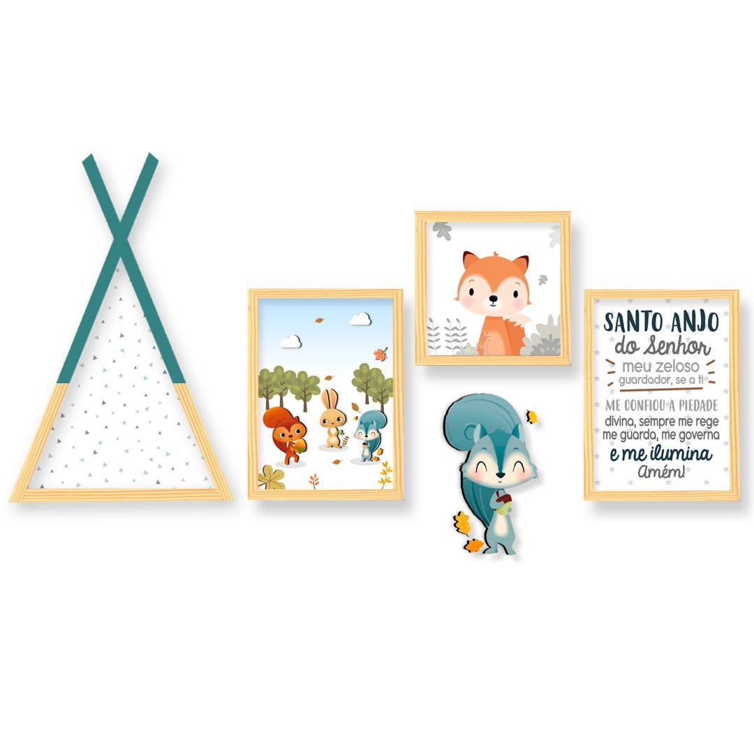 Quadro Infantil Kit Bosque Encantado