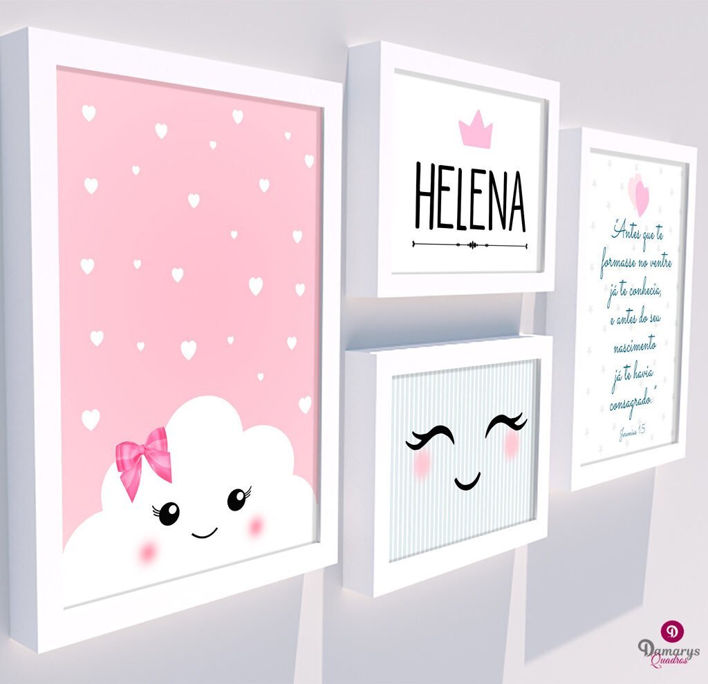 Quadro Infantil Kit Nuvem
