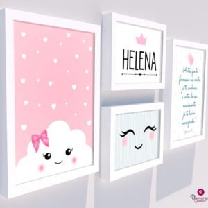 Quadro Infantil Kit Nuvem