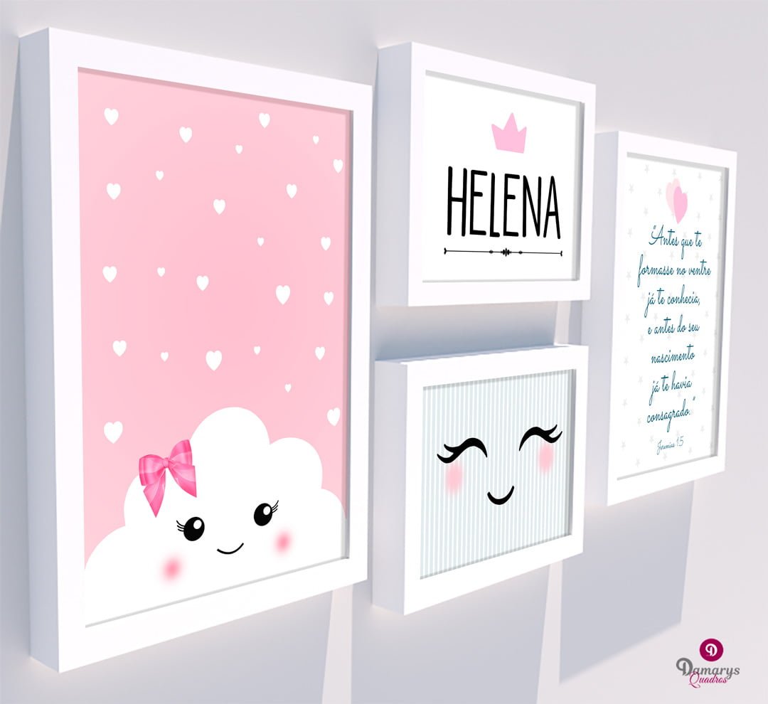 Quadro Infantil Kit Nuvem