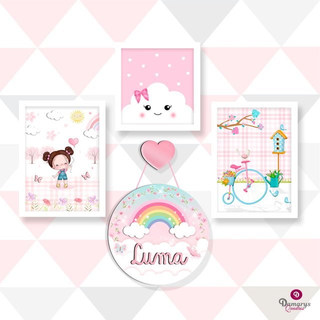 Quadro Infantil Kit Jardim Encantado 2