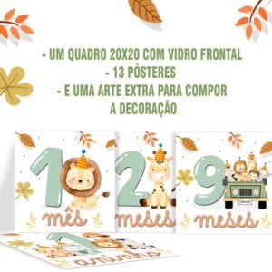 Quadro Mesversário Safari