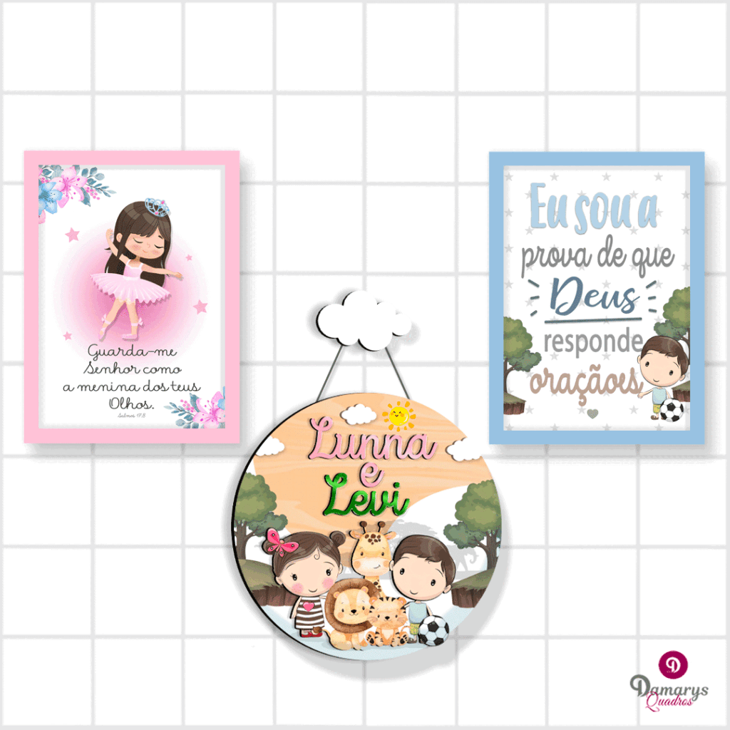 Quadro Infantil Kit Irmãozinhos