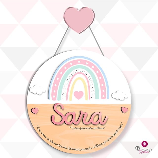 Porta Maternidade Arco-íris Rosa