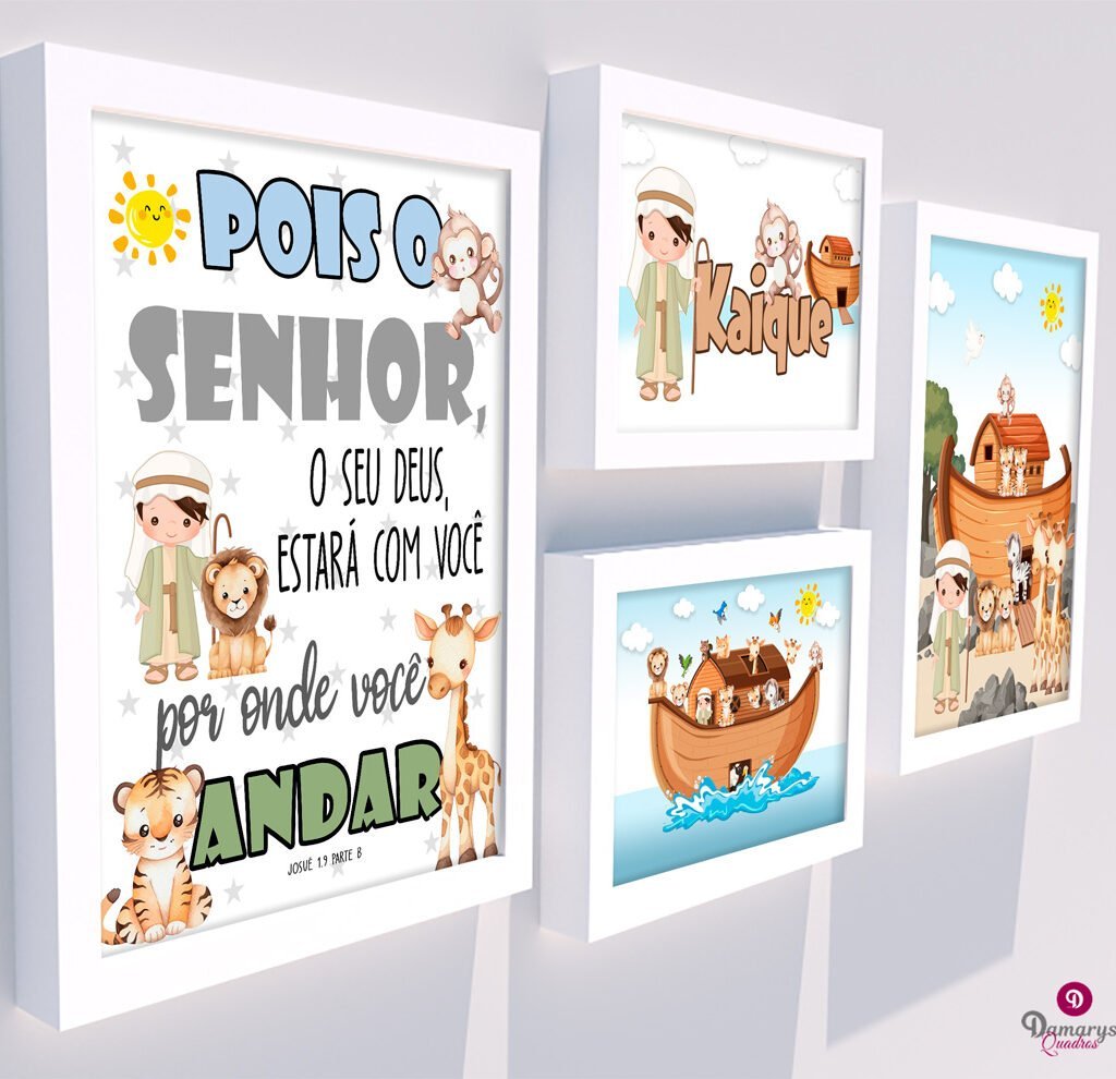 Quadro Infantil Kit Arca de Noé