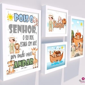 Quadro Infantil Kit Arca de Noé