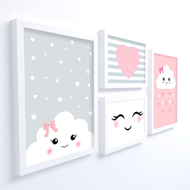 Quadro Infantil Kit Nuvem