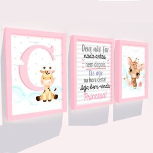 Quadro Infantil Kit Girafinha