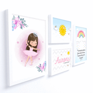 Quadro Infantil Kit Bailarina no Jardim 3