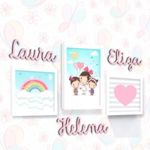Quadro Infantil Kit Três Irmãs