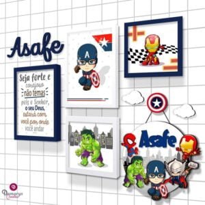 Quadro Infantil Kit Super-heróis 3