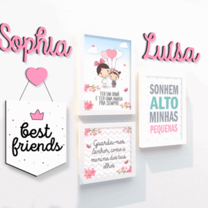 Quadro Infantil Kit Irmãs 2
