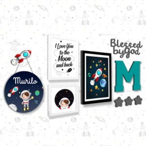 Quadro Infantil Kit Astronauta 3