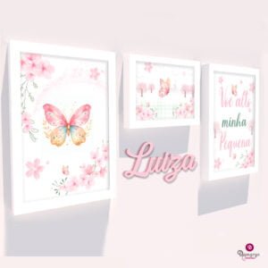 Quadro Infantil Kit Jardim das Borboletas 4