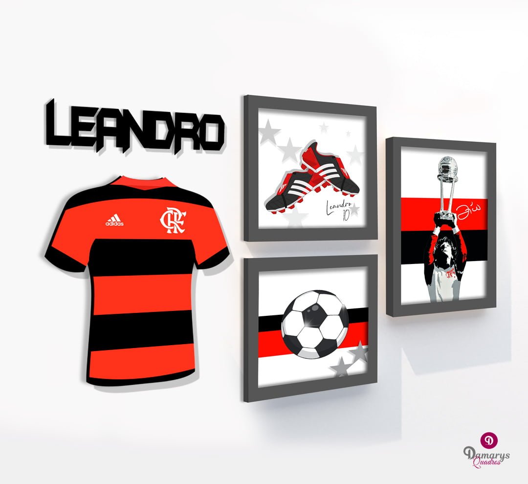 Quadro Infantil Kit Flamengo Zico