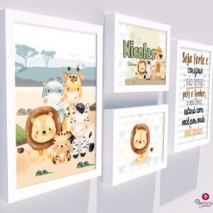 Quadro Infantil Kit Safari 5
