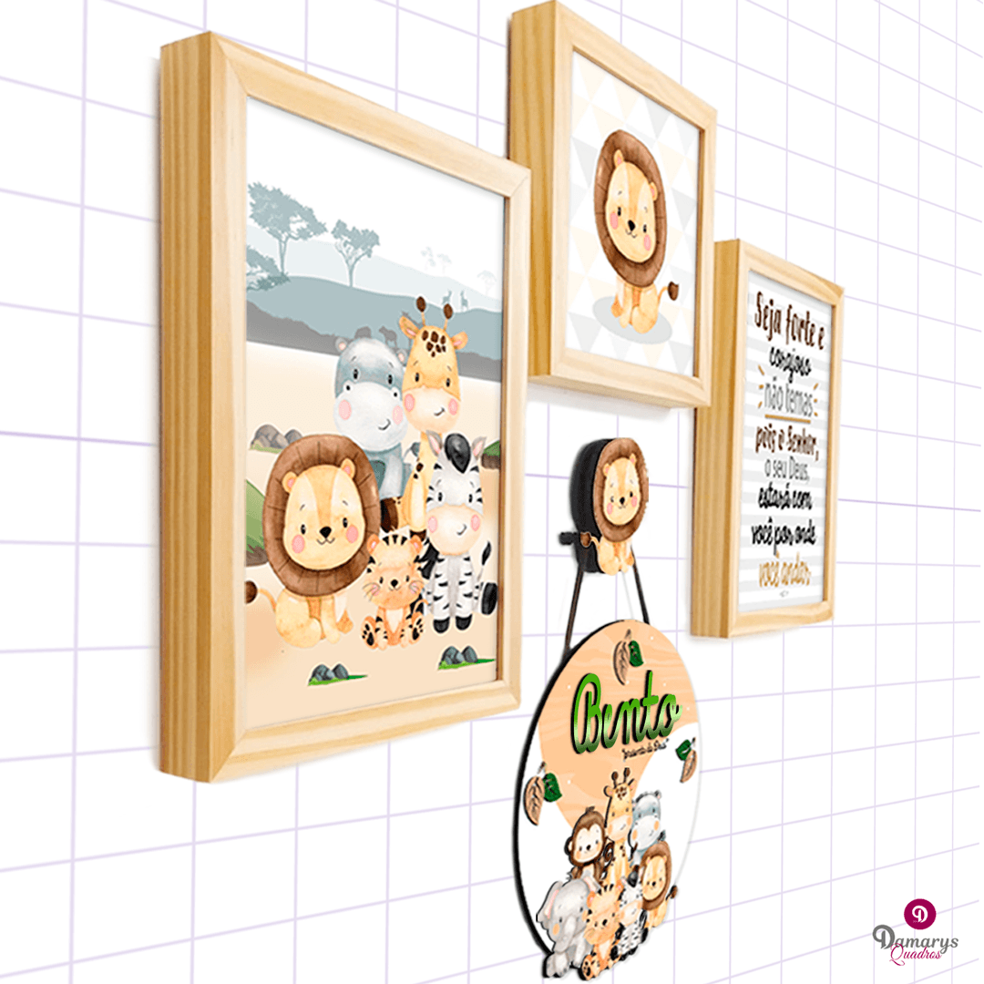 Quadro Infantil Kit Safari 7