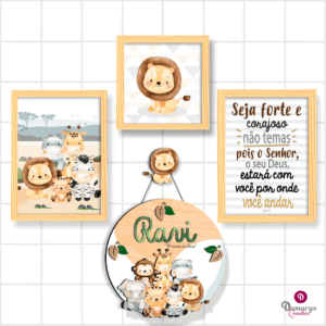 Quadro Infantil Kit Safari