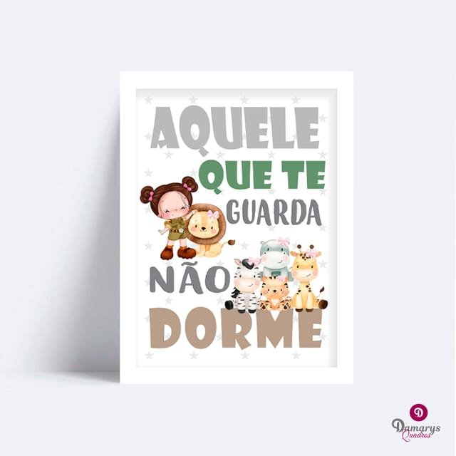 Quadro versículo safari menina
