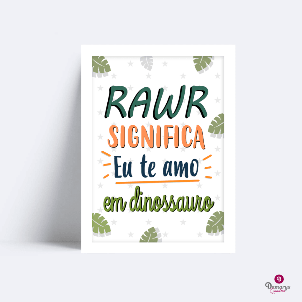 Quadro Dinossauro Rawr
