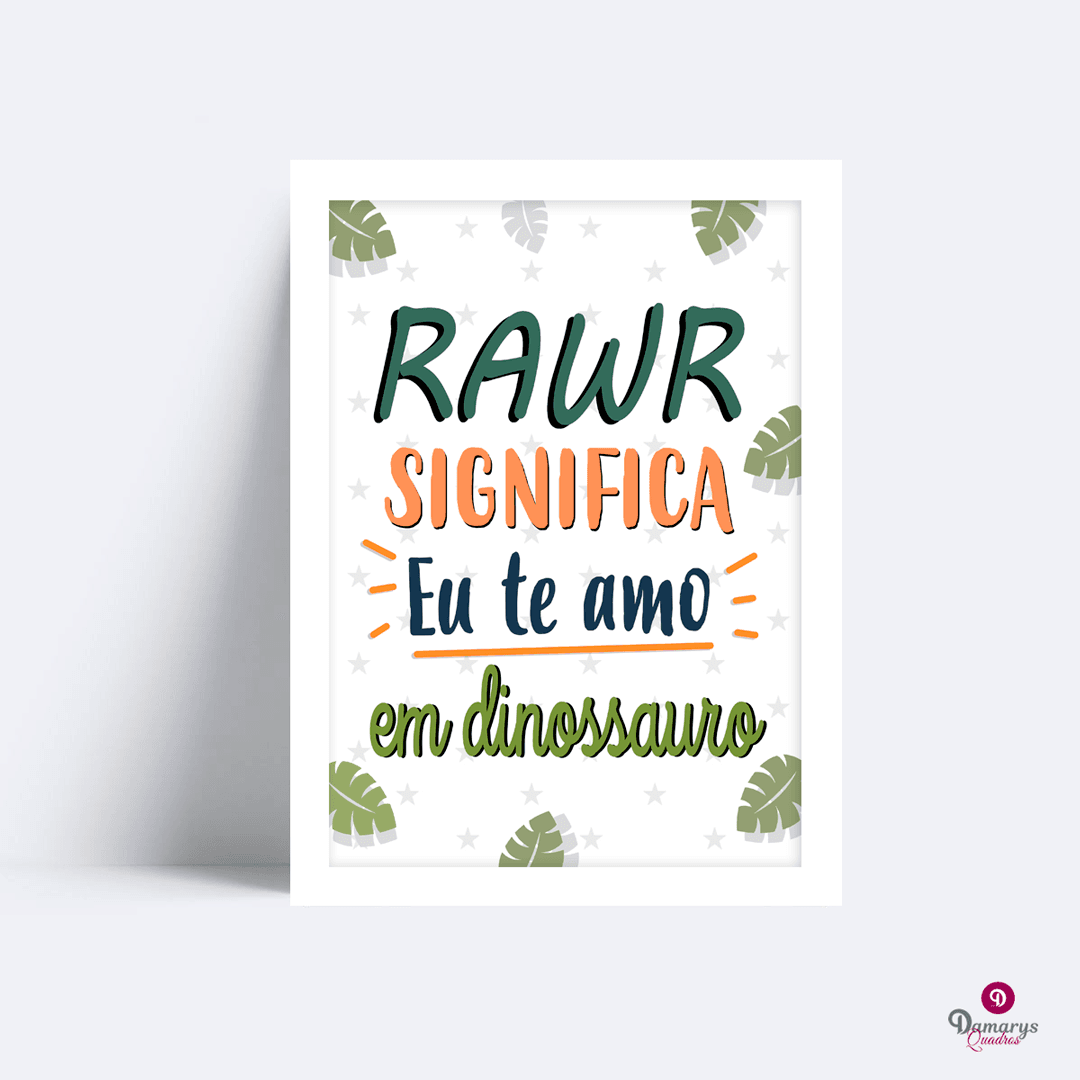 Quadro Dinossauro Rawr