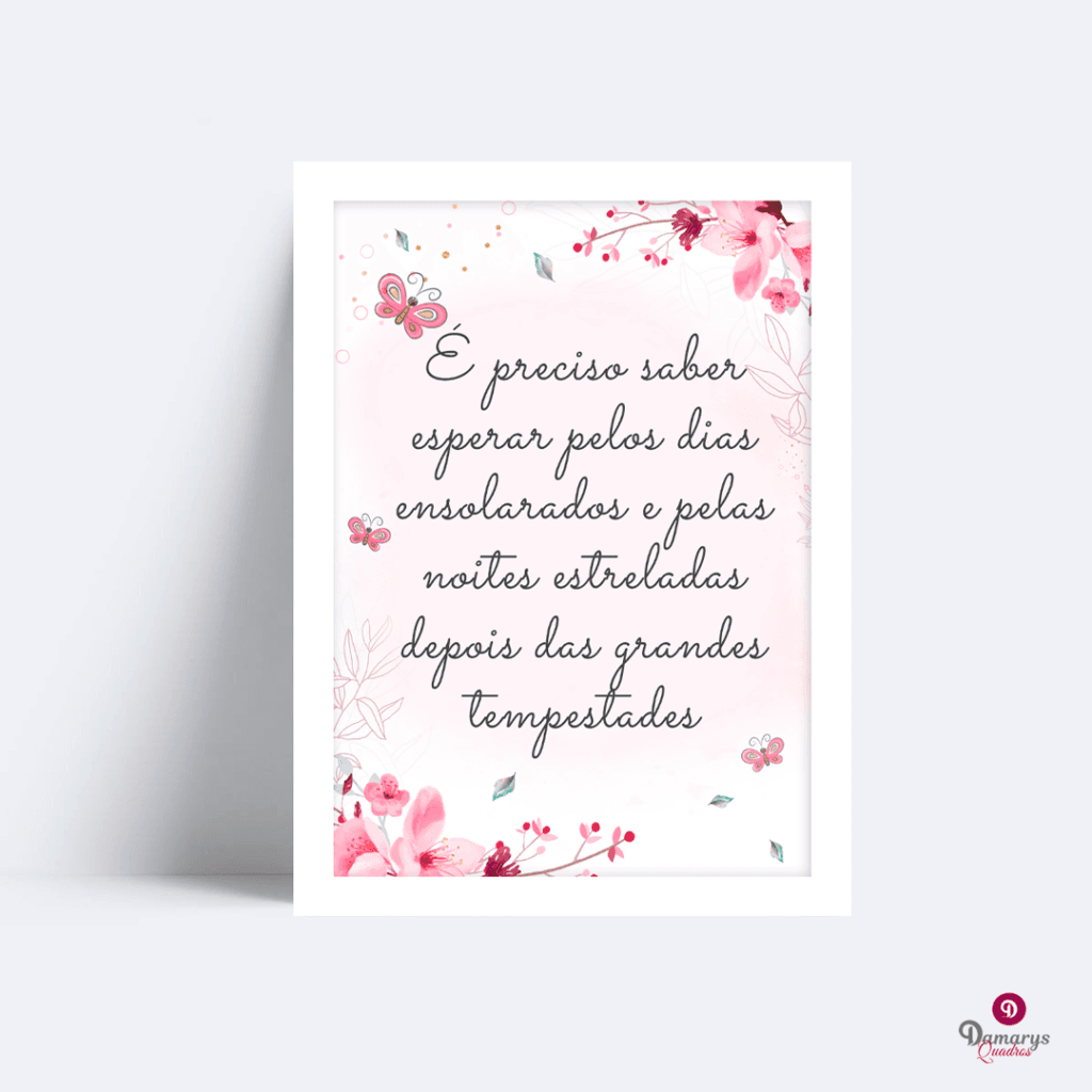 Quadro Frase e Flores