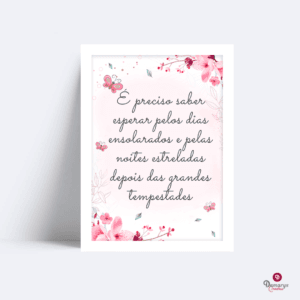 Quadro Frase e Flores