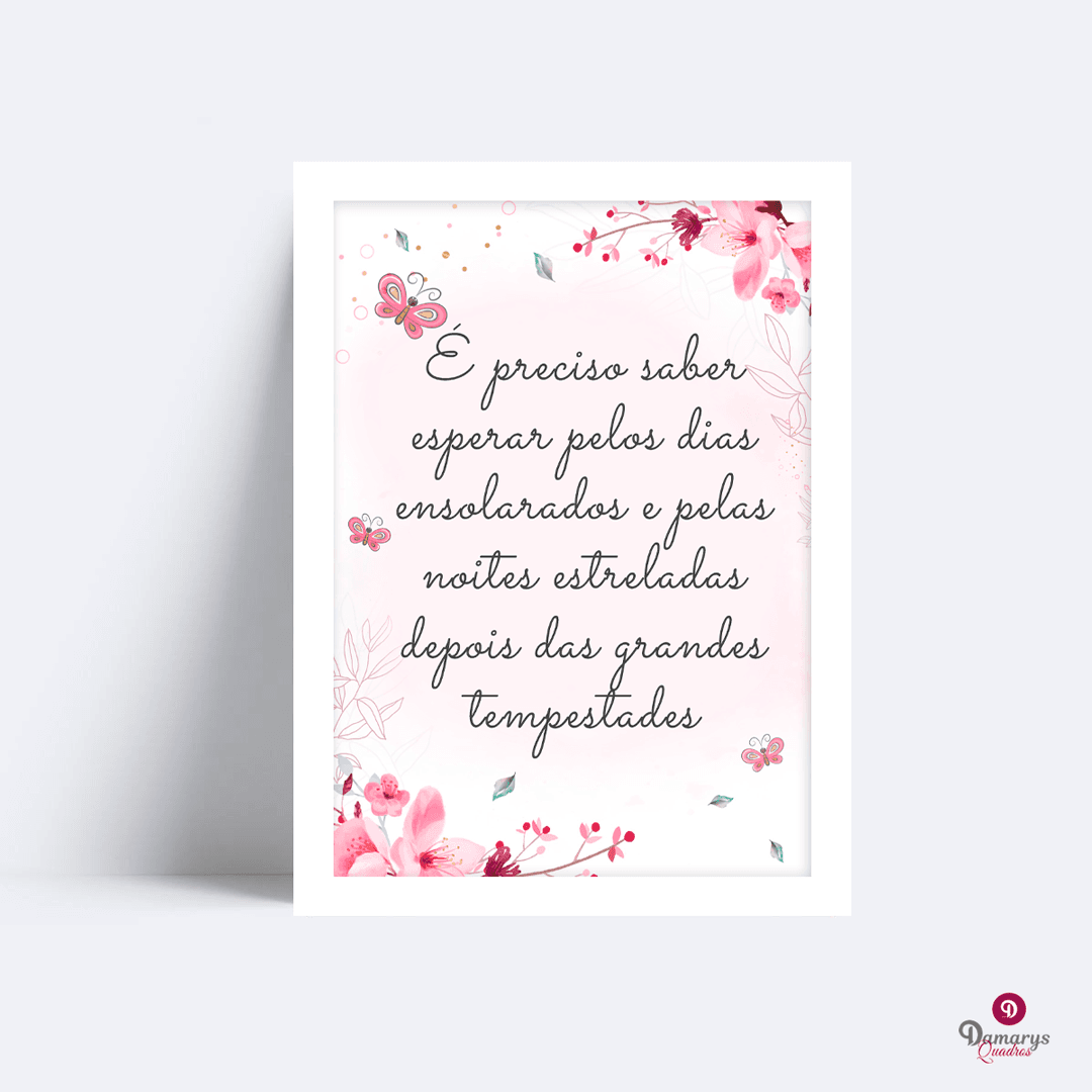 Quadro Frase e Flores