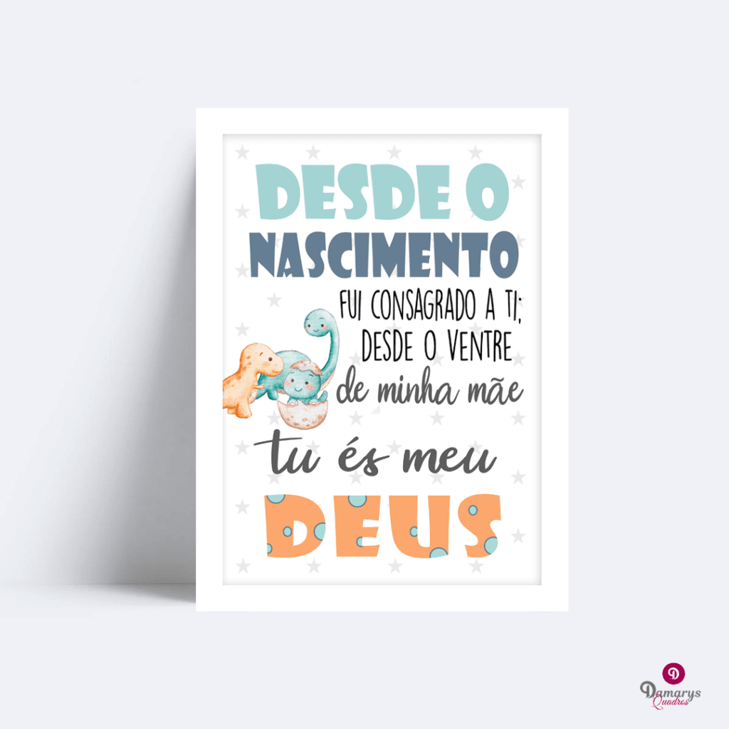 Quadro Versiculo e Dinossauro
