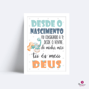 Quadro Versiculo e Dinossauro