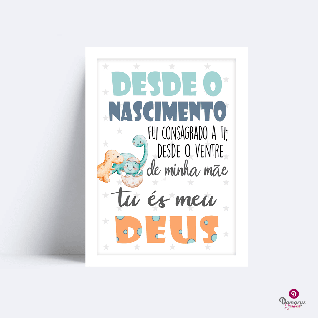 Quadro Versiculo e Dinossauro