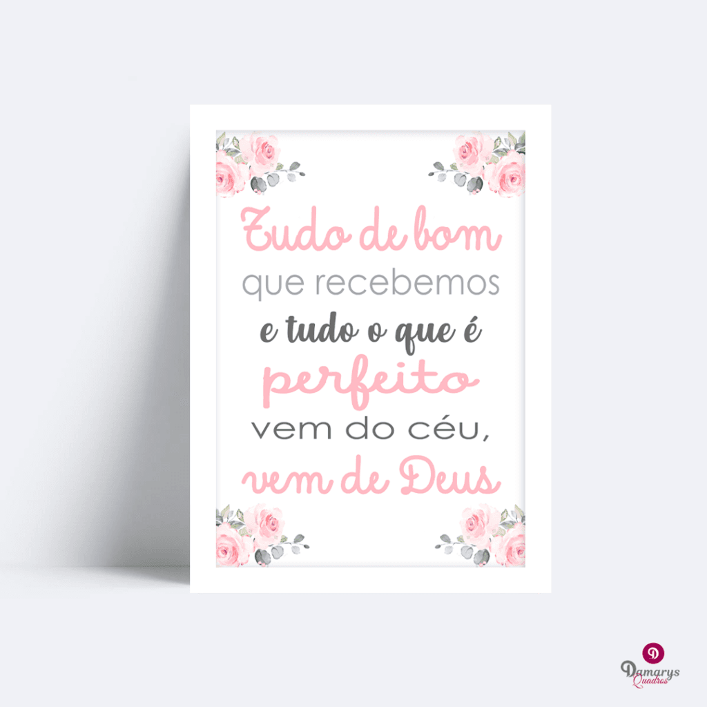 Quadro Tudo de Bom Vem de Deus