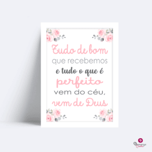 Quadro Tudo de Bom Vem de Deus