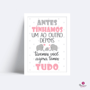 Quadro Antes Tinhamos um ao Outro Elefantinhos