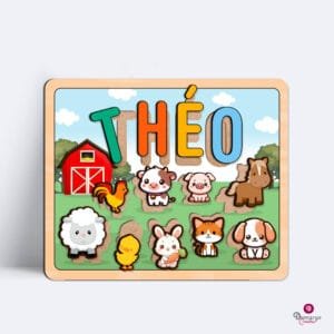 Jogo Tabuleiro Educativo Encaixe Personalizado Fazendinha